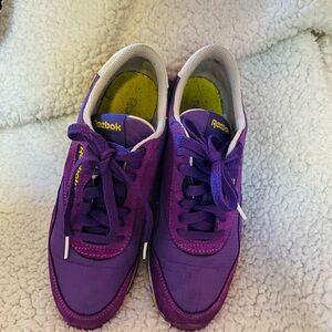 Reebok purple, Leather & Suede Sneakers